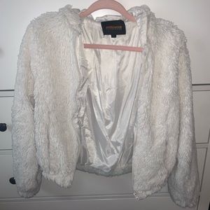 Ambiance Apparel White/Ivory Faux Fur Jacket